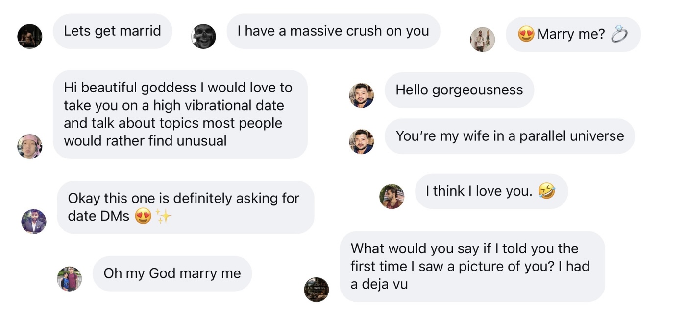 Instagram DMs with marriage proposals after viral growth